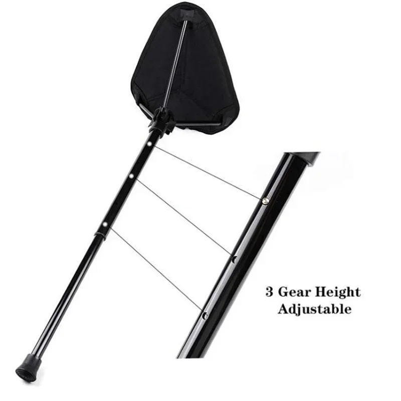 Small New Folding Stool, Portable Travel Stool, Compact Collapsible Stool With A Telescoping Stand To Adjust Seating Height & Su