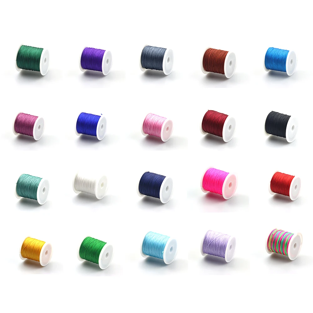 

0.4/0.8MM Nylon Rope 45m/Roll Beaded Thread Chinese Knot Lace Tassel Wire Bracelet DIY Making Jewelry Craft Braided