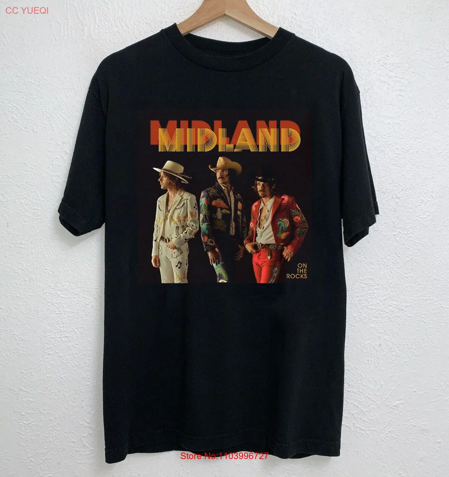 NEW Midland band - On the Rocks Short Sleeve Black All Size Shirt