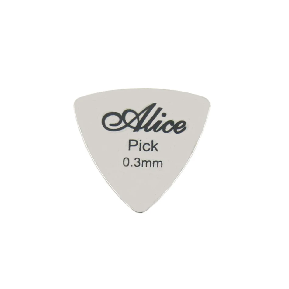 6pcs Alice Stainless Steel Triangle Shape Picks+Alice Picks Holder Metal Guitar Electric Guitar Speed Rock Picks 0.3mm