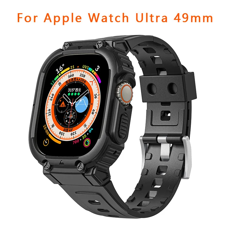 Suitable for Apple ultra watch protective case One piece cool armor watch strap，soft TPU replacement wrist watchband