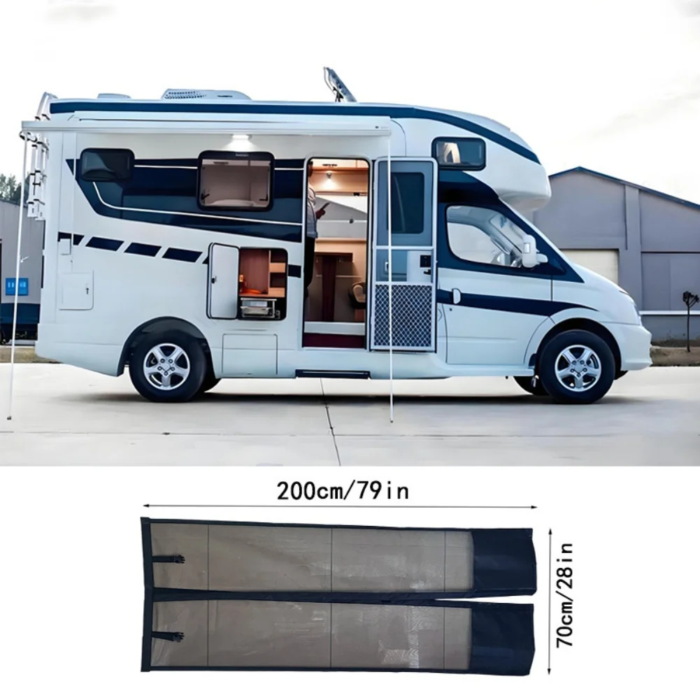 

Занавеска для двери с экраном автофургона 70 см * 200 см, дышащая сетчатая защитная занавеска для двери для кемпинга, автомобиля, дорожного прицепа ﻿