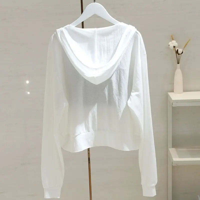 

Куртки с капюшоном, женские мешковатые тонкие летние спортивные куртки для отдыха, простые солнцезащитные кремы для студентов, базовая верхняя одежда в корейском стиле, свободная популярная