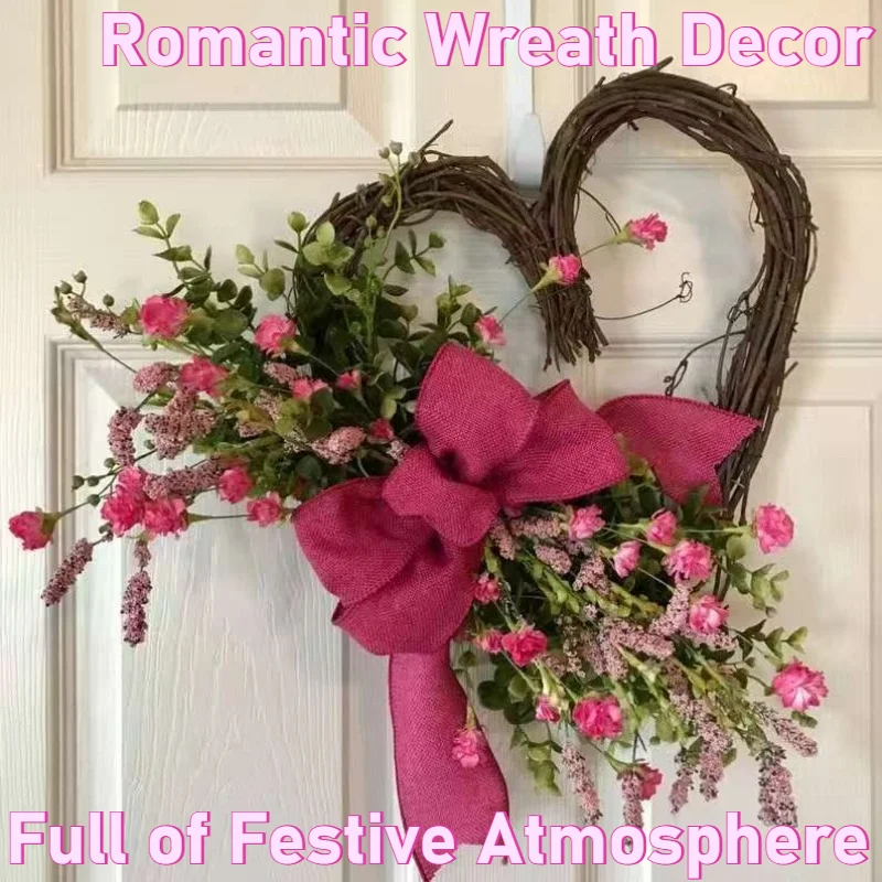 

Wreaths & Garlands Spring Festival Flower Ring Festive Simple Love Shape Outdoor Home Door Hanging Decoration Hand-woven Flowers