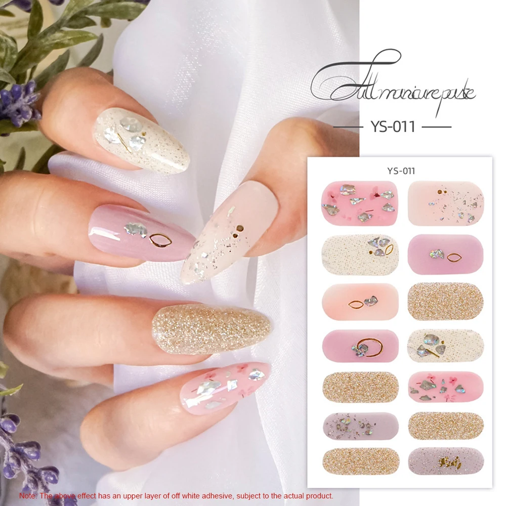 Adesivos de unhas florais para decoração, elegância francesa, adorável filme de esmalte para unhas, filme de esmalte sem assar, gel para unhas estilo japonês