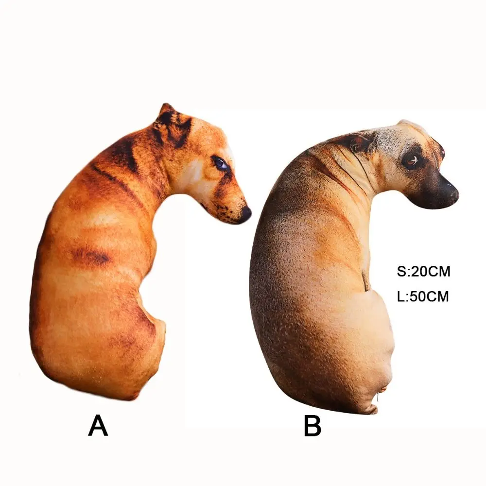 Lindo 3D Animal realista almohada de felpa suave almohada de perro cojín creativo hogar