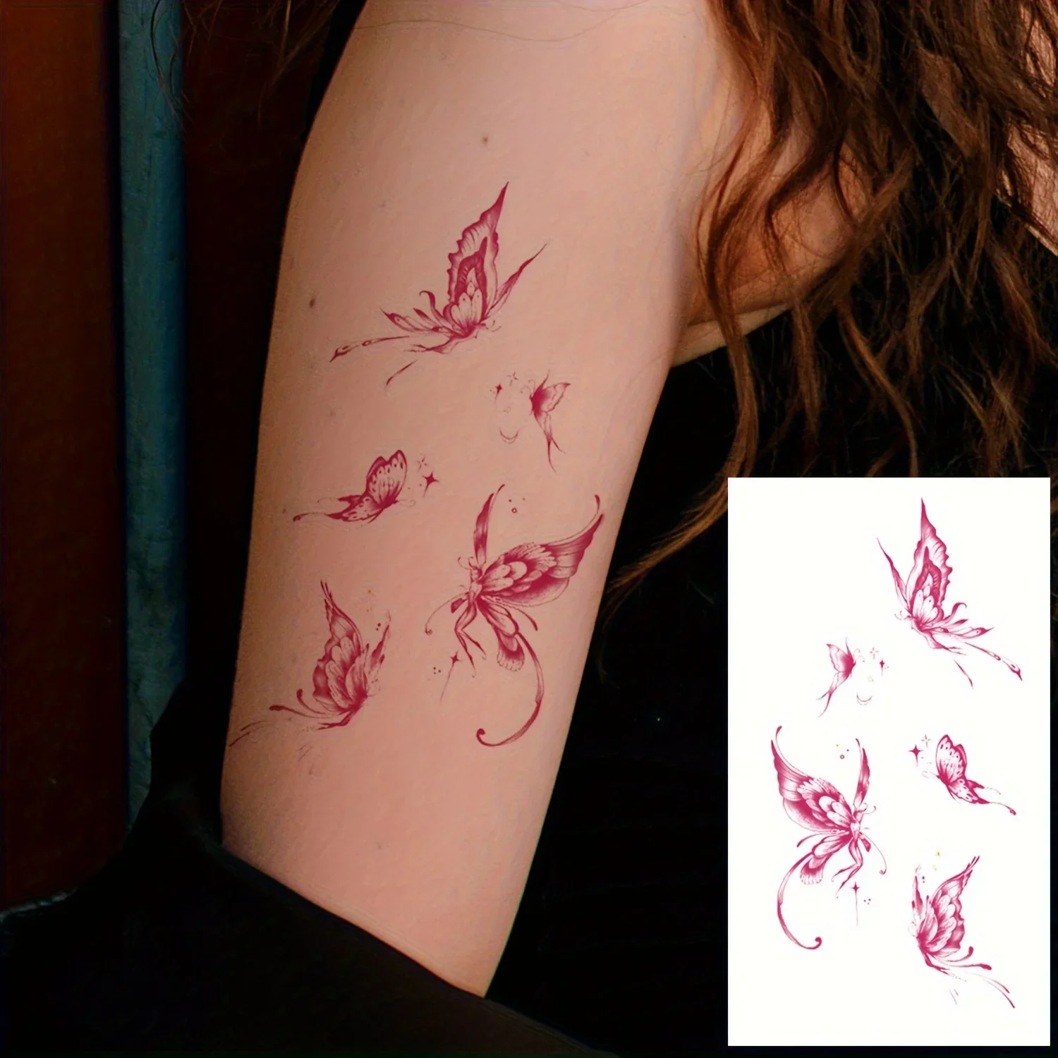 20pcs/lot Watercolour Fish Tattoo Sticker Women Men Decor Shoulder Navel Hand Black Snake Butterfly Temporary Tattoo Adhesive