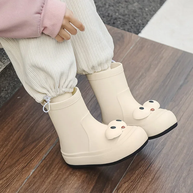 Nuove donne moda stivali da pioggia a metà polpaccio cartone animato impermeabile donna stivali da pioggia in PVC scarpe da acqua antiscivolo stivali da pioggia all'aperto