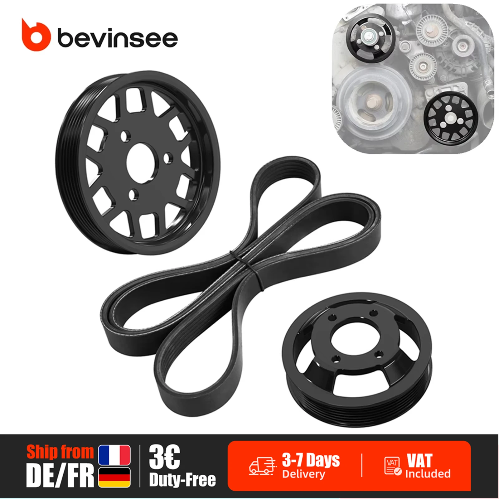 (Stock UE) Puleggia della pompa dell'acqua in alluminio e puleggia della pompa del servosterzo per BMW M52TU/M54 E46 E39,X3 E83,X5 E53, Sostituisci 11 51 1 436 590,32 42 1 740 858