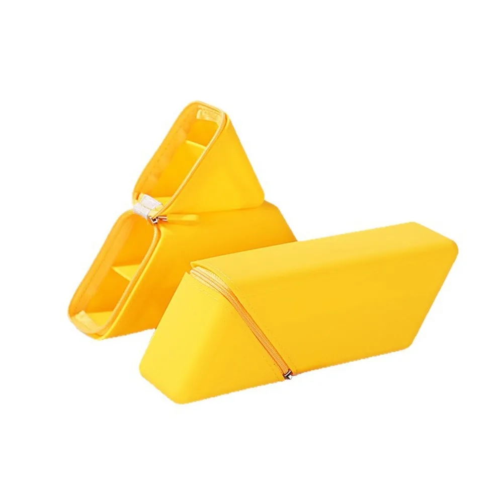 

Vertical Silicone Pencil Case Stable Standing Large Capacity Stationery Organizer Rectangular Partitioning Pencil Bag