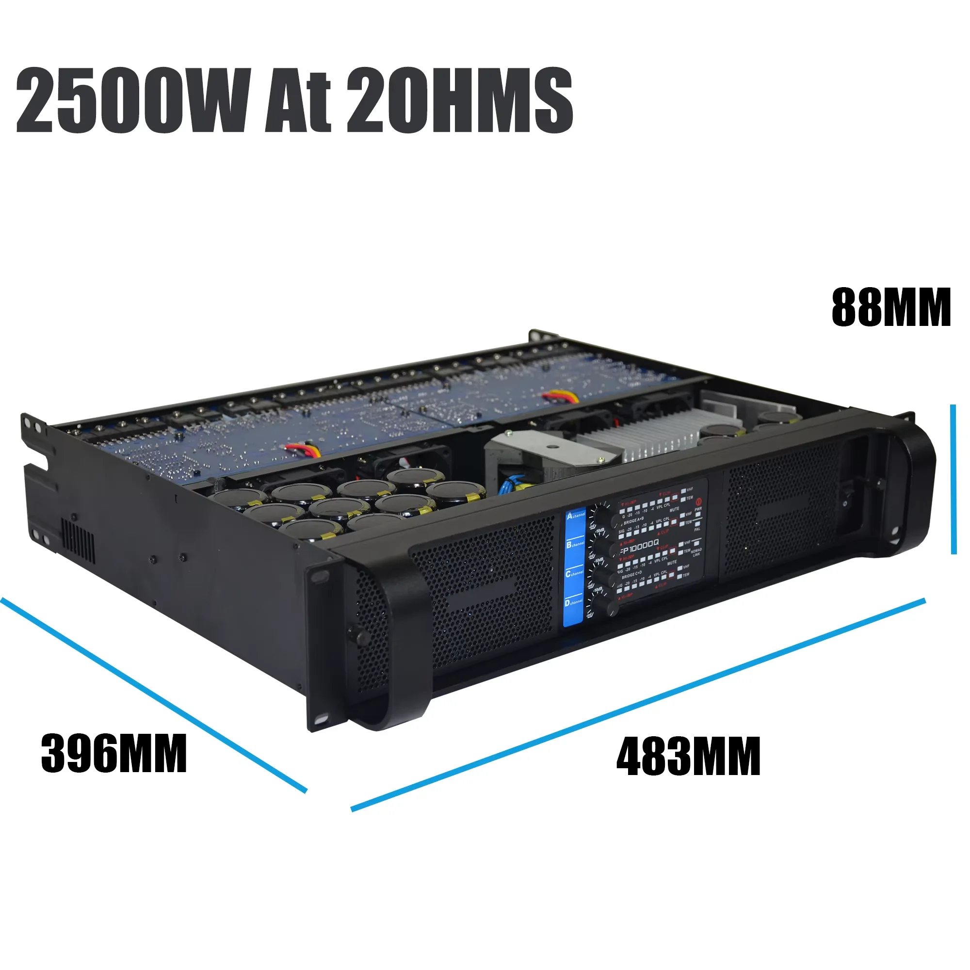 Leicozic 2500W 10000q 4 Channel Power Amplifier Class TD Line Array Amplificador Powerful Audio Profesional Stage Performance