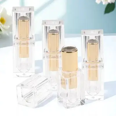 4 Stück transparente DIY-Lippenstift-Hülsen, leer, wiederverwendbar, Lippenstift-Behälter, feine Verarbeitung, tragbare Größe für die Aufbewahrung von Lippenbalsam und Creme