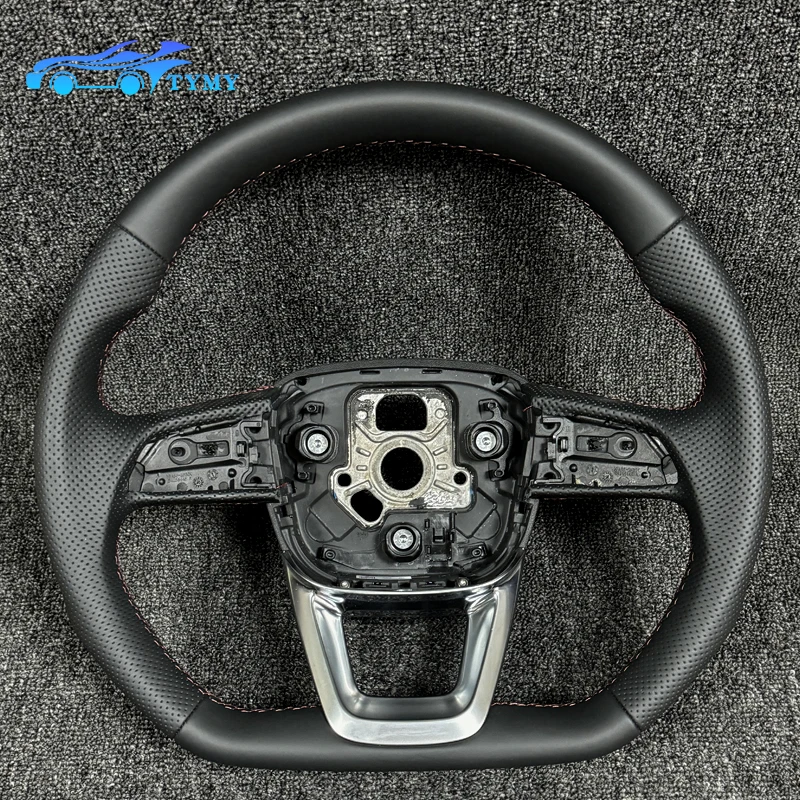 

Для Audi Q5, Q7 и Q8, левые и правые перфорированные кожаные спортивные рулевые циферблаты с плоским дном оснащены отверстиями для весла.