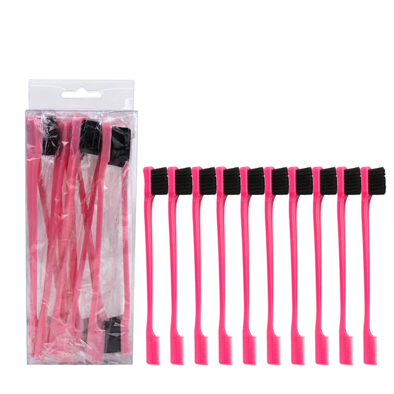 2 sets of 20 pieces double-sided edge comb control hair brush salon professional accessories 2-in-1