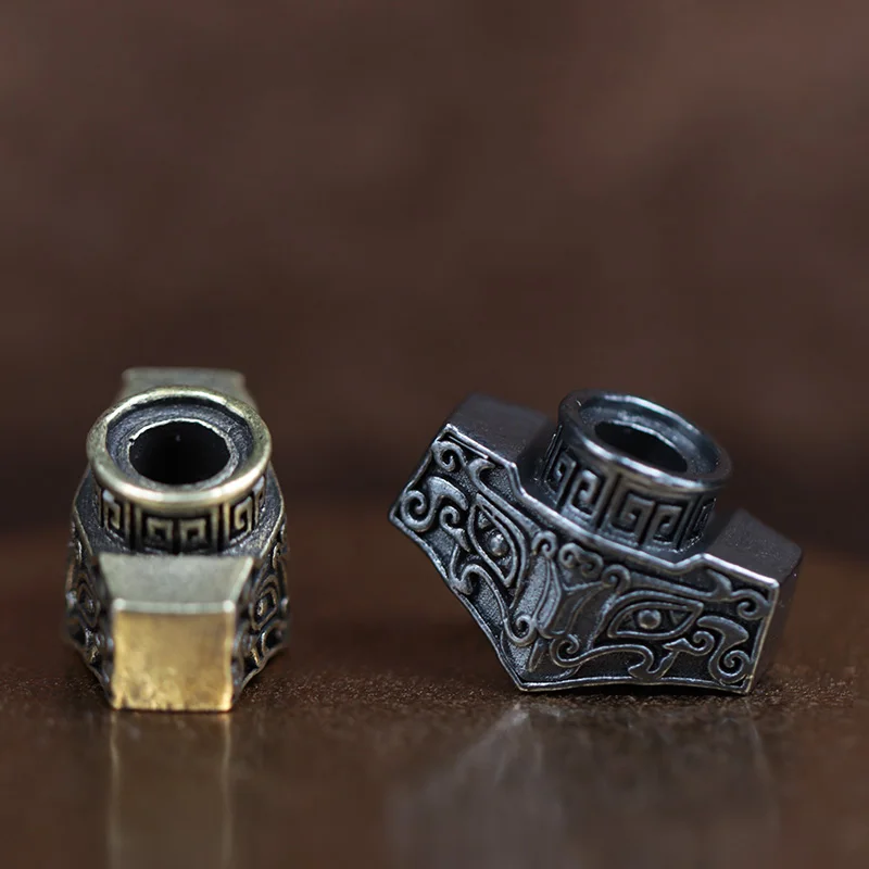 الصينية القديمة قفازات واقية لليد النحاس سكين الخرز EDC DIY Paracord المنسوجة أساور الحبل المعلقات اكسسوارات أداة خارجية الشنق