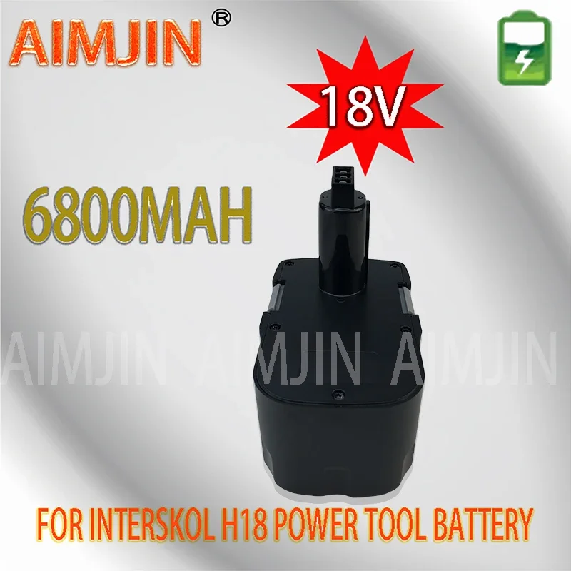 18V 6800mAh Ni-CD/Ni-MH Screwdriver Replacement Rechargeable Battery,Suit for Interskol DA-18ER Power Tool Cordless Drill H18