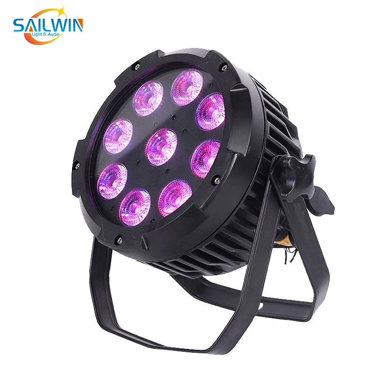 Sailwin الاتحاد الأوروبي الولايات المتحدة الأمريكية الأسهم 9X18 واط RGBAW الأشعة فوق البنفسجية بطارية لاسلكية تعمل بالطاقة LED الاسمية يمكن في الهواء الطلق إضاءة مقاومة للماء أضواء للمسرح مع جهاز التحكم عن بعد