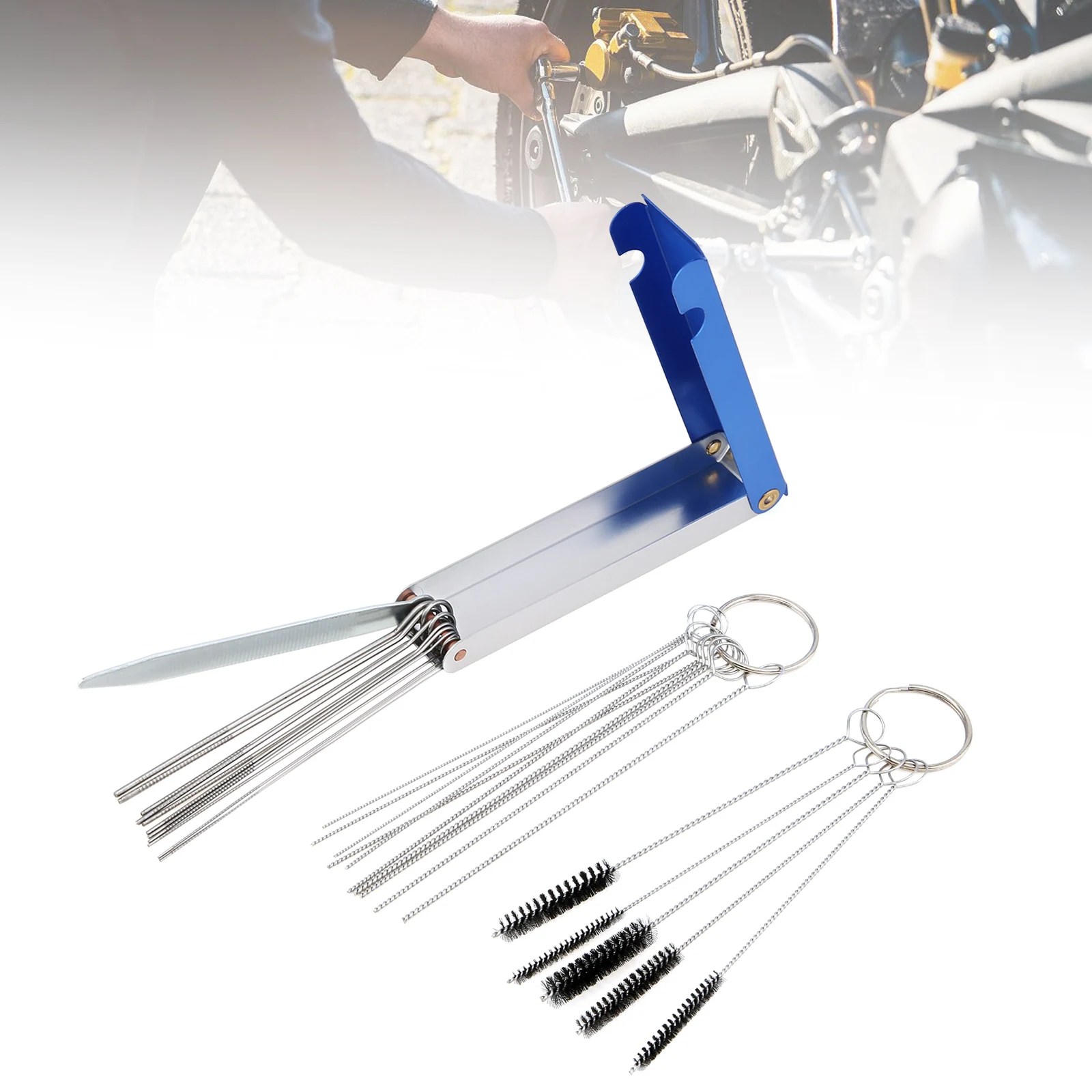 

Carburetor Jets Remove Cleaning Tool Needle Brushe Set for ATV Motorcycle Carburetor Jet jector Nozzle Wire Cleaner Tool Kit