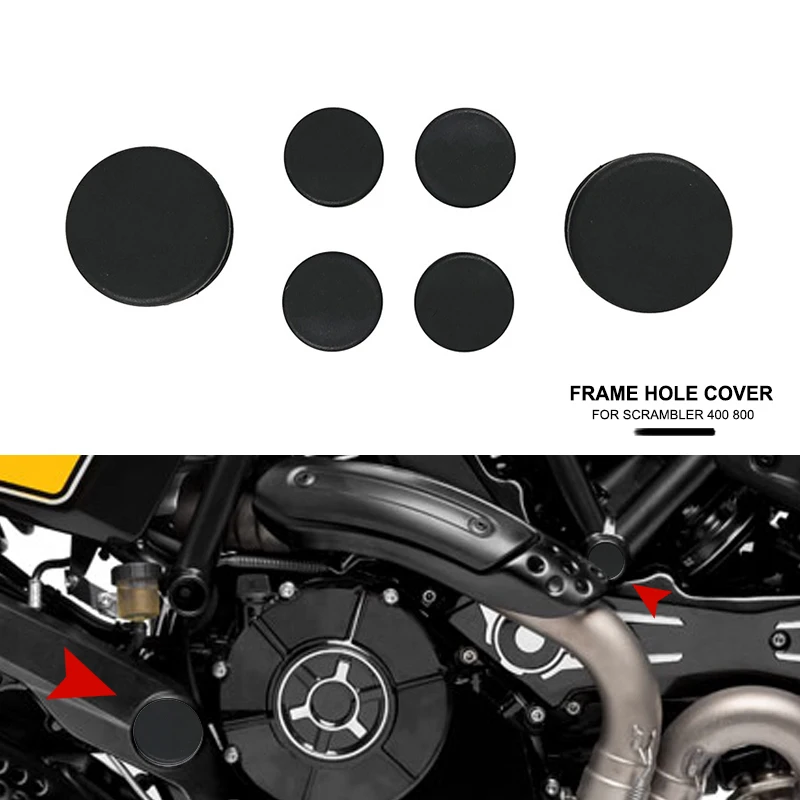 6pcs Motorcycle Frame Hole Cover Caps Plug Decorative Frame Cap Set For Ducati Scrambler 400 800 2014 2015-2020 2017 2018 2019