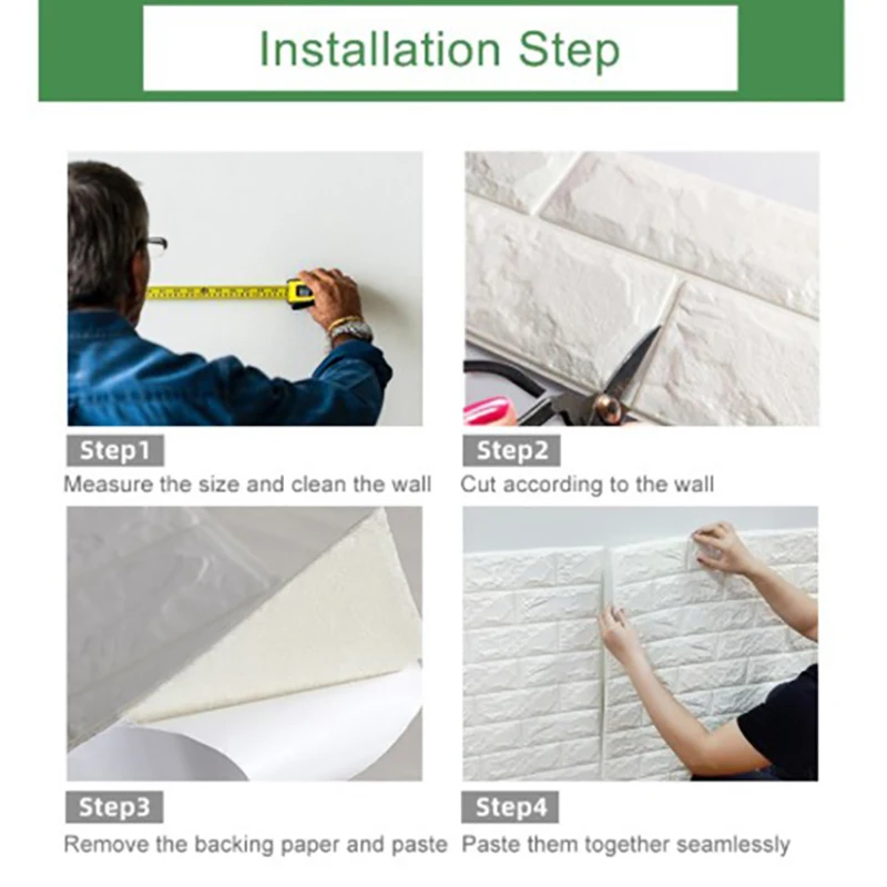 70cm*2m 3D soft foam brick wallpaper sticker roll DIY self-adhesive living room home children's room warm decorative wallpaper image 6