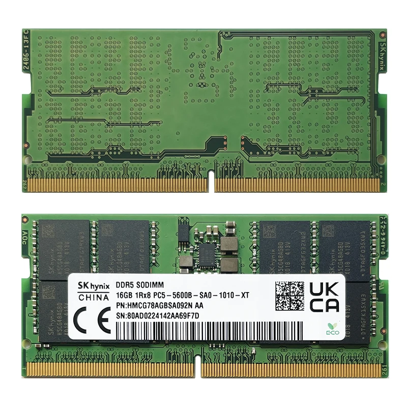 SK hynix DDR5 32GB(16GB×2) 4800 Sk hynix ddr5 sodimm ram para laptop 8gb/16gb/32gb pc5 1rx8/1rx16
