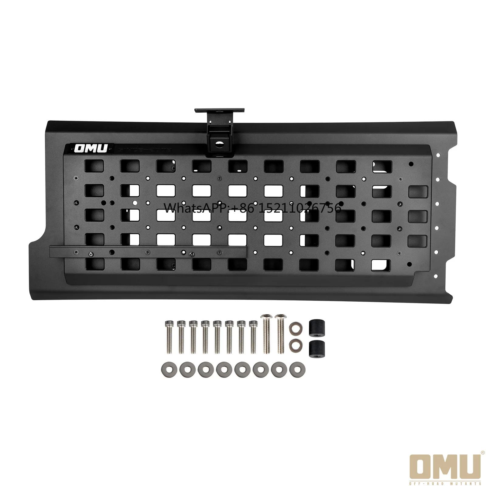 OMU Multi-Function Tailgate Expansion Panel Aluminum Black for Jeep Wrangler JL MOLLE Tail Gate Storage Panel