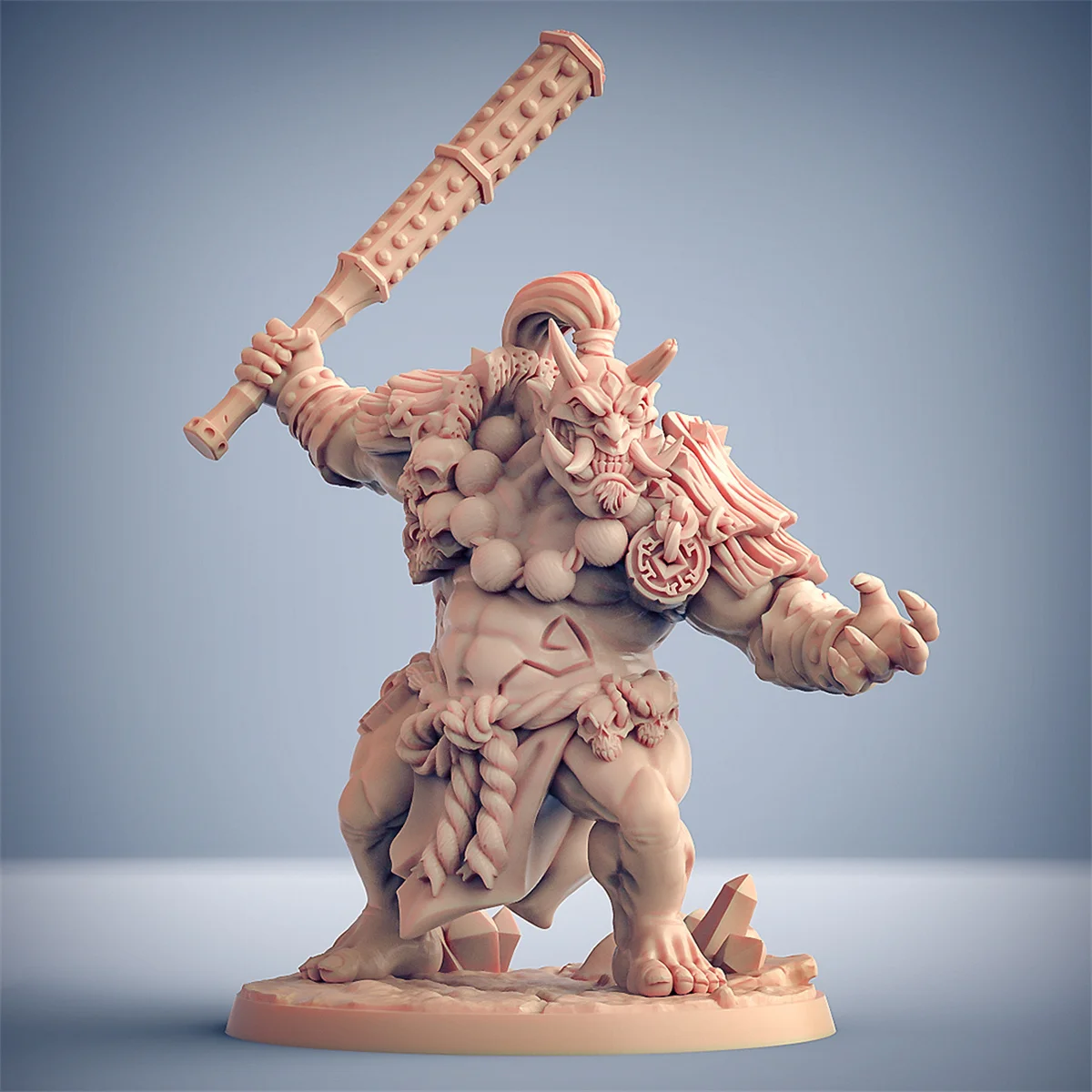 3D Printing Microscopic Models 【 Ghost Tribe Orc 】 Two-headed Ogre Warrior Warrior Mage Dnd Running Group Table Game Pieces