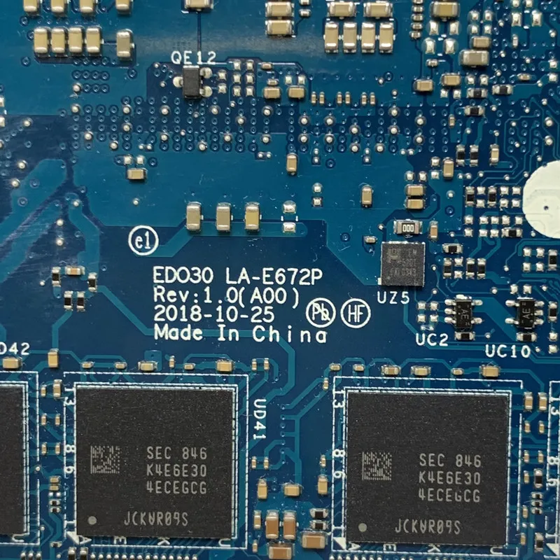 CN-0XTG2D 0XTG2D XTG2D مع SREJQ I5-8265U وحدة المعالجة المركزية اللوحة الأم لأجهزة الكمبيوتر المحمول DELL 9380 EDO30 LA-E672P 100% اختبار العمل بشكل جيد