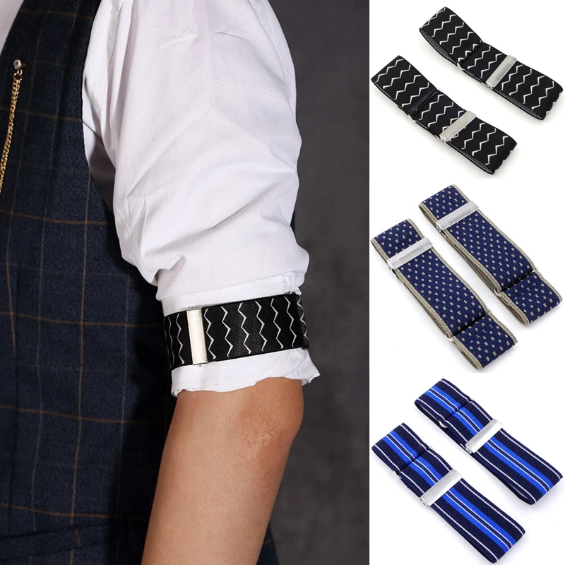 2023 New Men Business Elastic Adjustable Shirt Sleeve Garter Strap Arm Band Sleeve Bracelet Anti-Slip Cuff Holder Armband