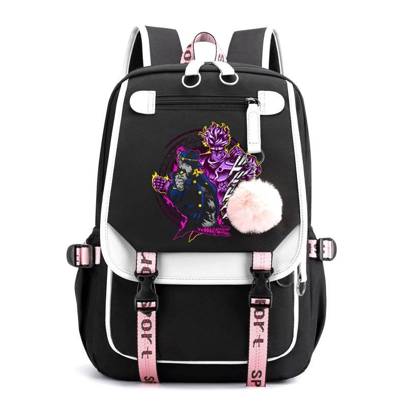 

Jojos Bizarre Adventure Girls Backpack Anime School Bags for Teenager Girl Dio Jojo Bizarre Adventu Anime Bookbag Travel Backbag