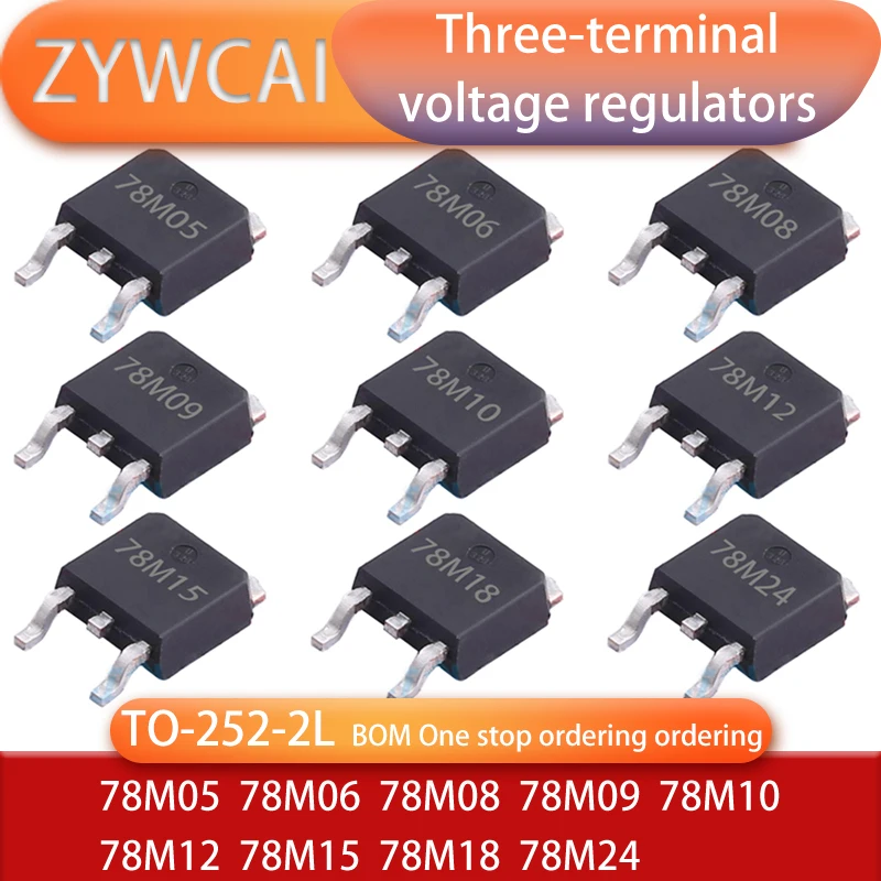 78M05 TO-252-2 10pcs 78M06 78M08 78M09 78M10 78M12 78M15 78M18 78M24 TO252 Linear Three-terminal Voltage regulator LDO triode