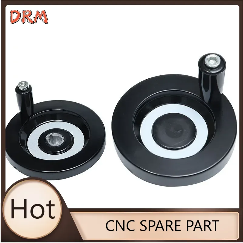 1PCS 8*63mm 8*80mm 10*63mm 10*80mm Black Lathe Milling Machine Handwheel Rear Ripple Hand Wheel with Revolving Handle