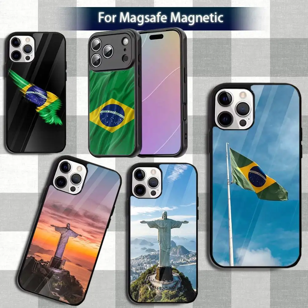 

Brazil F-Flag B-BrazilianS Phone Case For iPhone 13,12,15,17,11,16,14,Pro,Max,Plus,Mini,Magsafe,Magnetic Wireless Charging Case