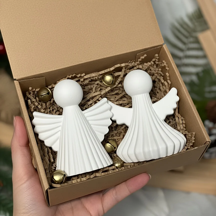 

2 шт. полосатый орнамент ангела, силиконовая форма из смолы, набор «сделай сам», для украшения домашнего рабочего стола, праздничного подарка и рукоделия из гипса