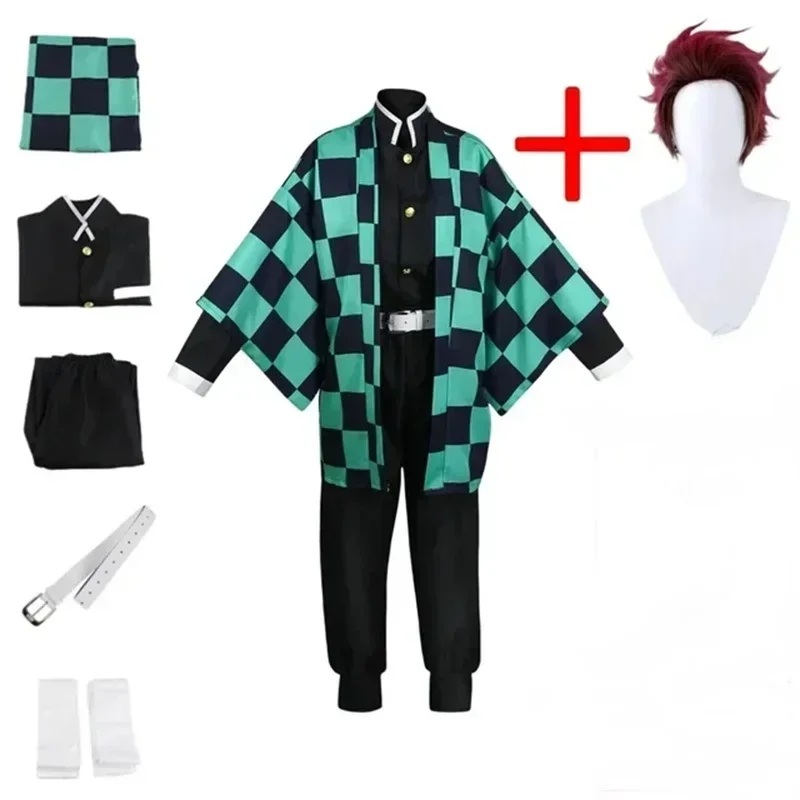 Costumes Anime Cosplay Kimono Cape Halloween Cape femme adulte homme enfants perruque uniforme vêtements Nezuko Shinobu