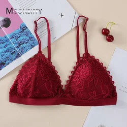 Sexy Deep V Bras for Women Triangle Cup Bralette Ladies Soft Underwear Adjustable Push Up Bra Sexy Lingerie Lace Bra Strapless