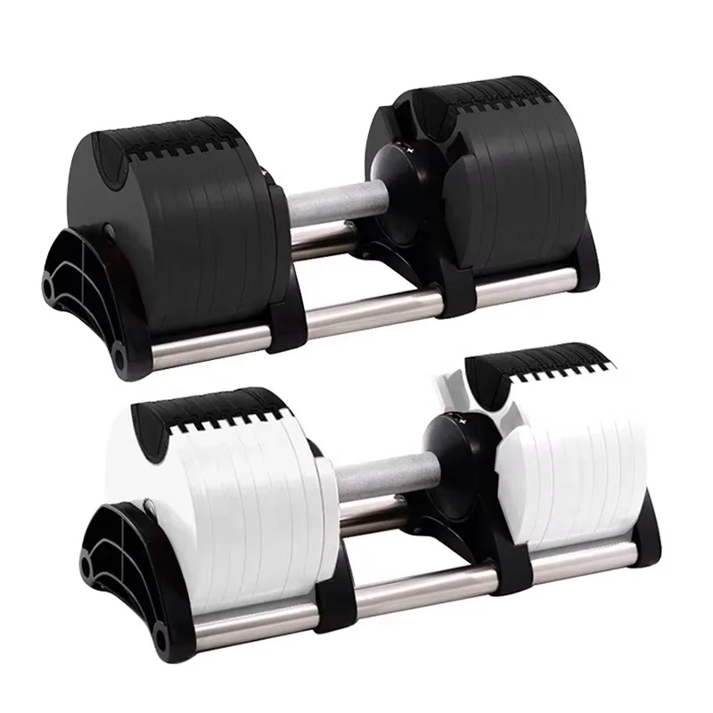 Cast Iron Hex Head Adjustable Dumbbell - High-Capacity with Portable Rackfor Home Gym Fitness & Targeted Weight Training