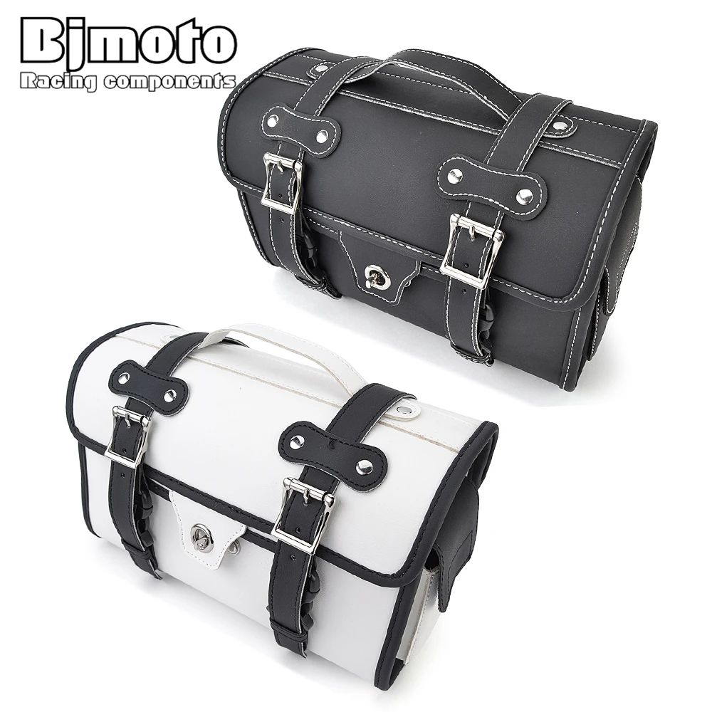 

Universal Retro Motorcycle SaddleBag Motorbike Storage Tool Waterproof Side bag Black White