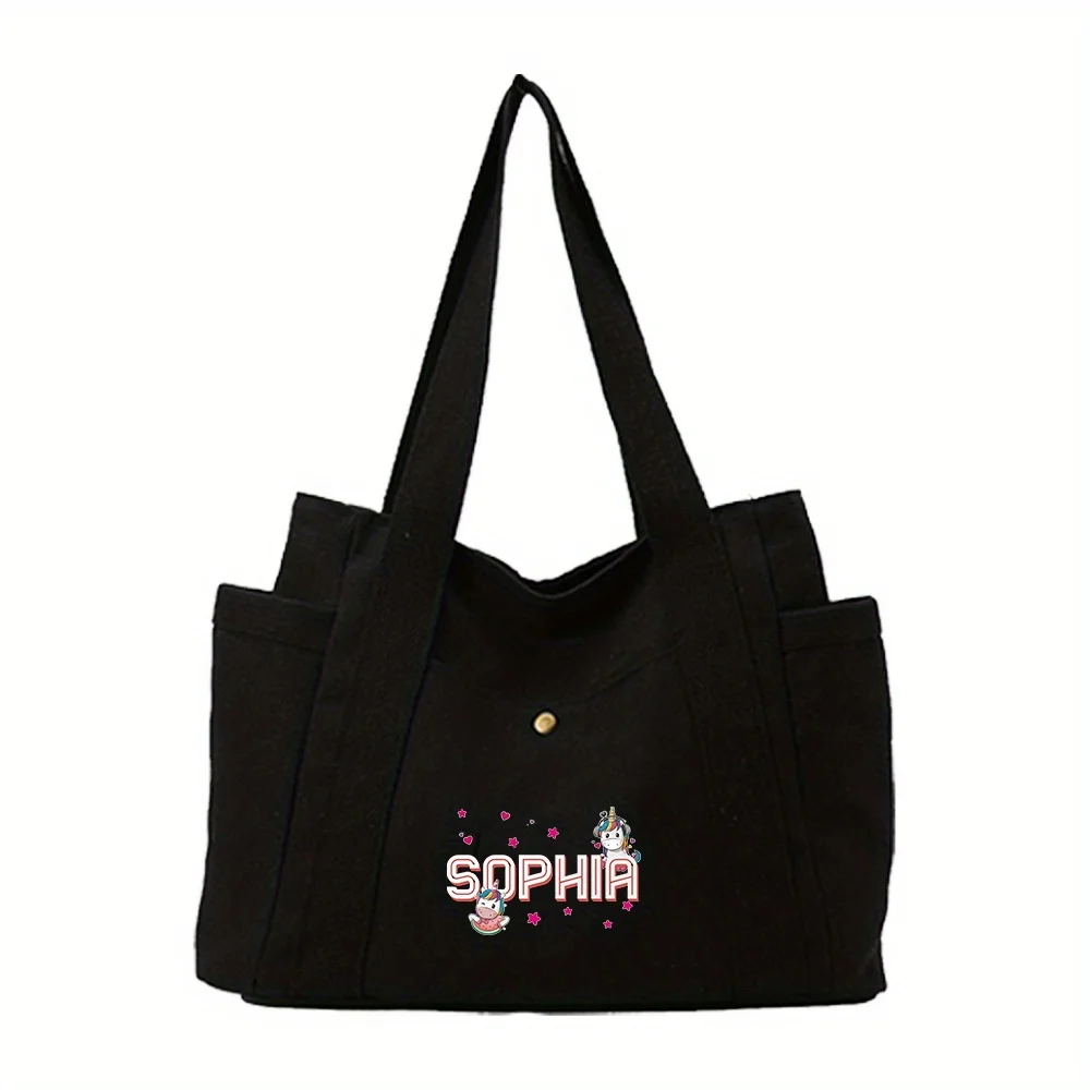 اسم التخصيص الشخصي حقيبة كتف نسائية سعة كبيرة حقيبة تسوق في الهواء الطلق السفر العمل التنقل حقيبة التخزين #5