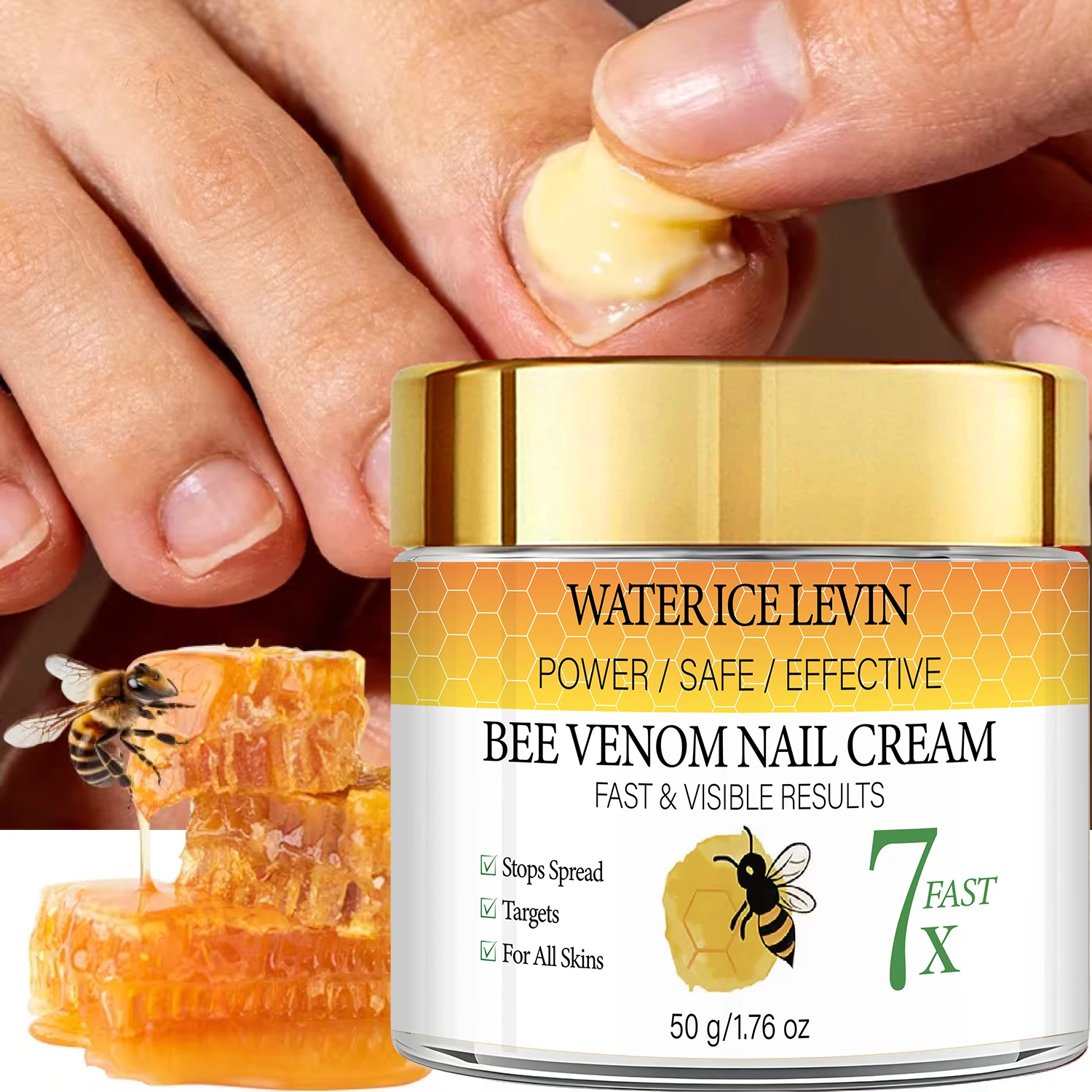 Bee Venom Nail Repair Cream 7X Fast Effect Smooth & Harden Nails Stop Spread Target Nail Problem For All Skin Nail Care Cream