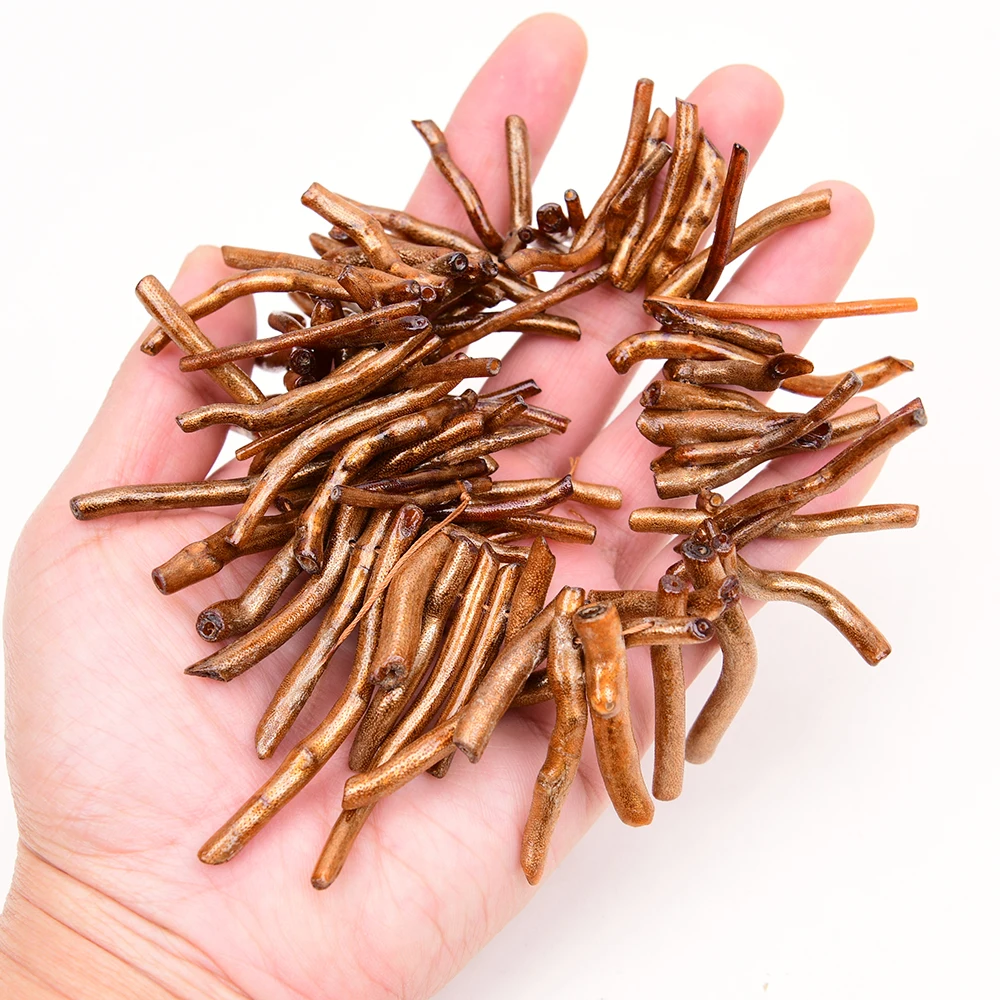APDGG 2 Strands Top Drilled Golden Coral Double Stick Points Branch Loose Beads 15.5''