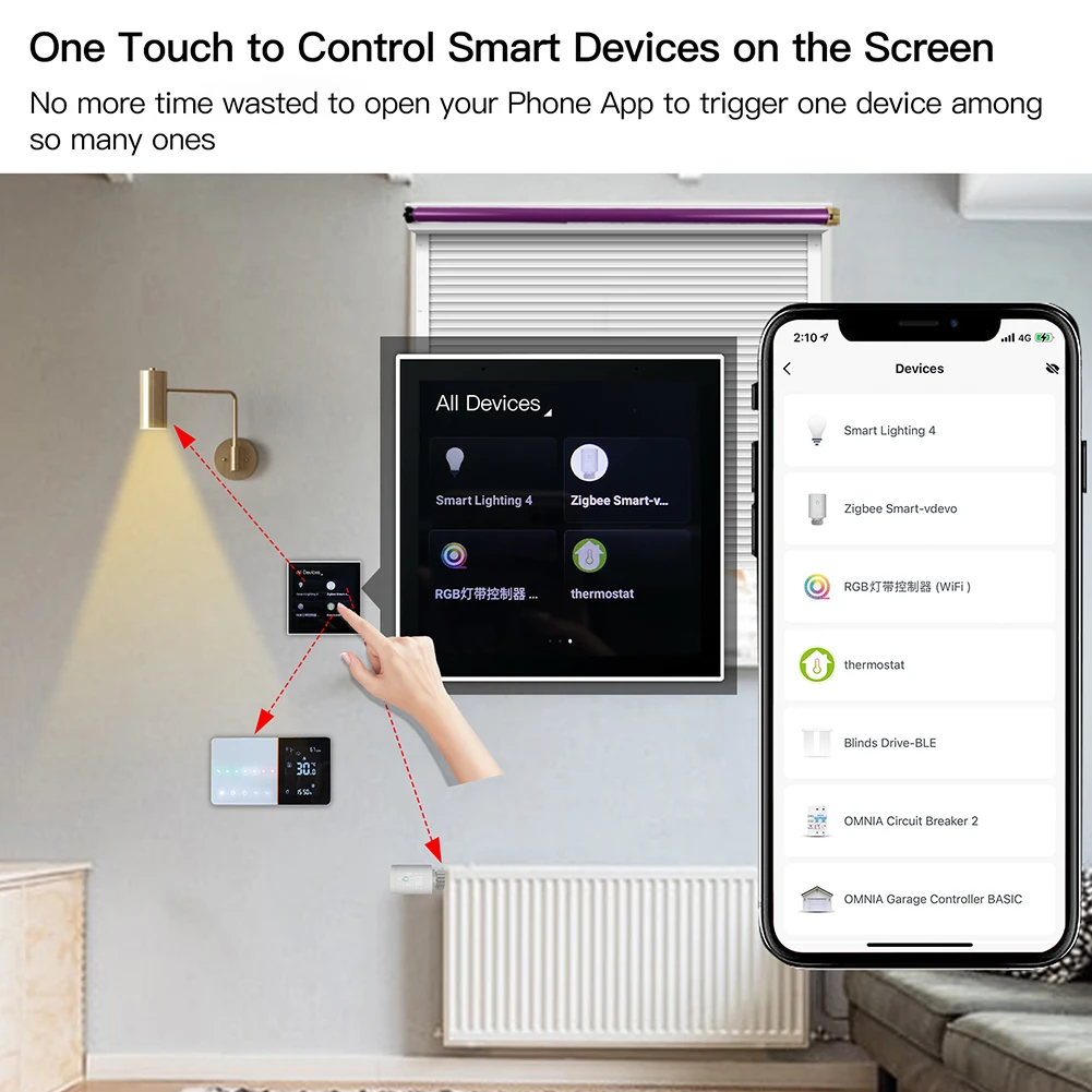 Tuya/Smart Life Home Multi-Functional Touch Screen Control Panel 4 inches Central for Intelligent Scenes Devices With ZigBee Hub