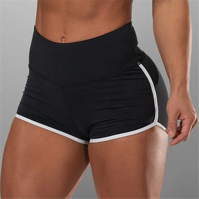 Sportshorts met lage taille voor dames Zomer elastische vouwontwerpshorts Sexy damestraining gymshorts Mini skinny fitness kort