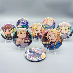 Delicious in Dungeon Anime Pins Creative Cartoon Round Badge Handmade Tinplate Brooches Breastpin for Backpack Clothes Gifts