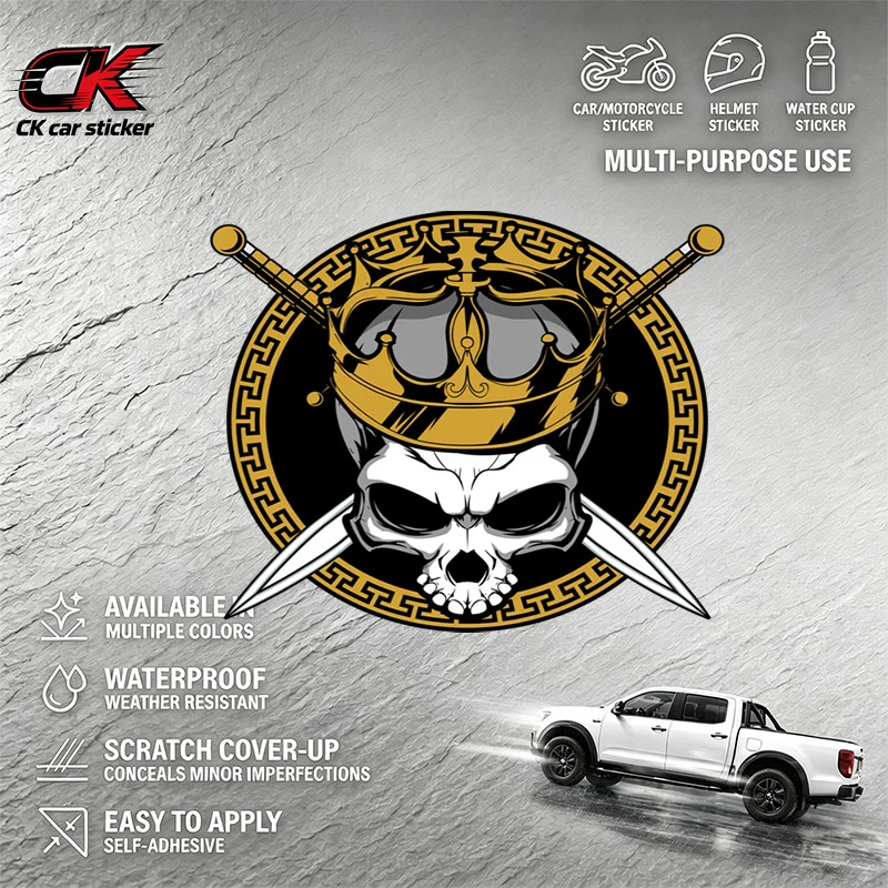 Creativity Car Vinyl DecalRacing Skull Piston Emblemfor Car Motorcycle Laptop Auto Body Decoration