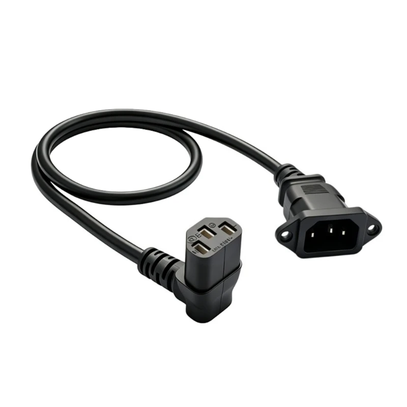 Rack power extension cable with panel mount C14 inlet for Cabinet use