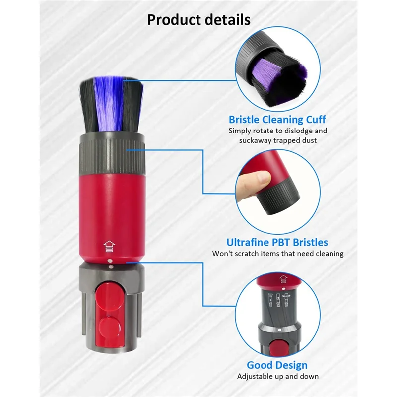 Acessório de substituição do aspirador, Escova de poeira Traceless, Fit para Dyson V7, V8, V10, V11, V15 Part