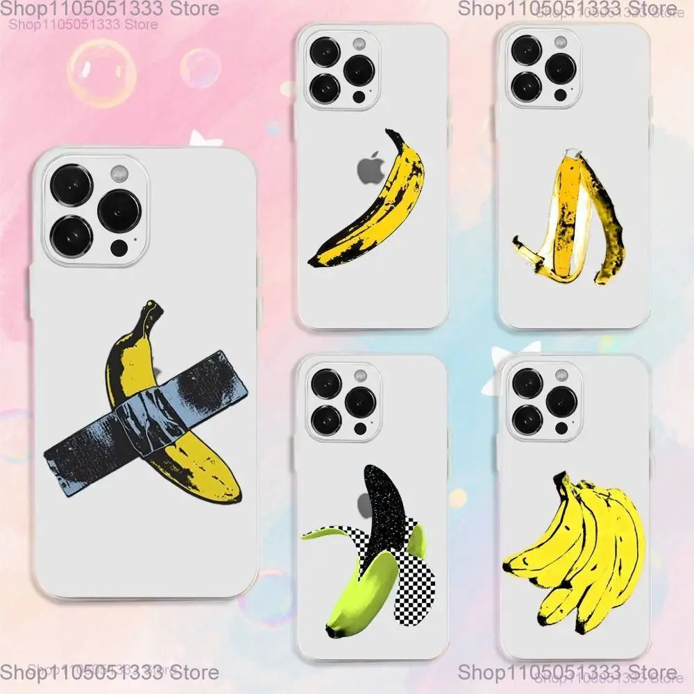 

Banana A-Andy W-Warhol Art Phone Case For iPhone 17,16,15,14,13,12,11 Plus,Pro,Max,XR,XS,Plus,E,SE4,Mini Transparent Cover