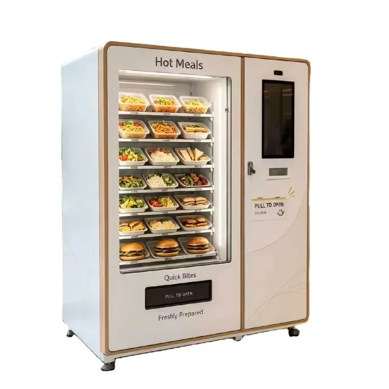 FL -18°C Refrigerated Fresh Meal CE UL Certification Vending Machine Hot Bento Vending Machine with Microwave for Hot Food