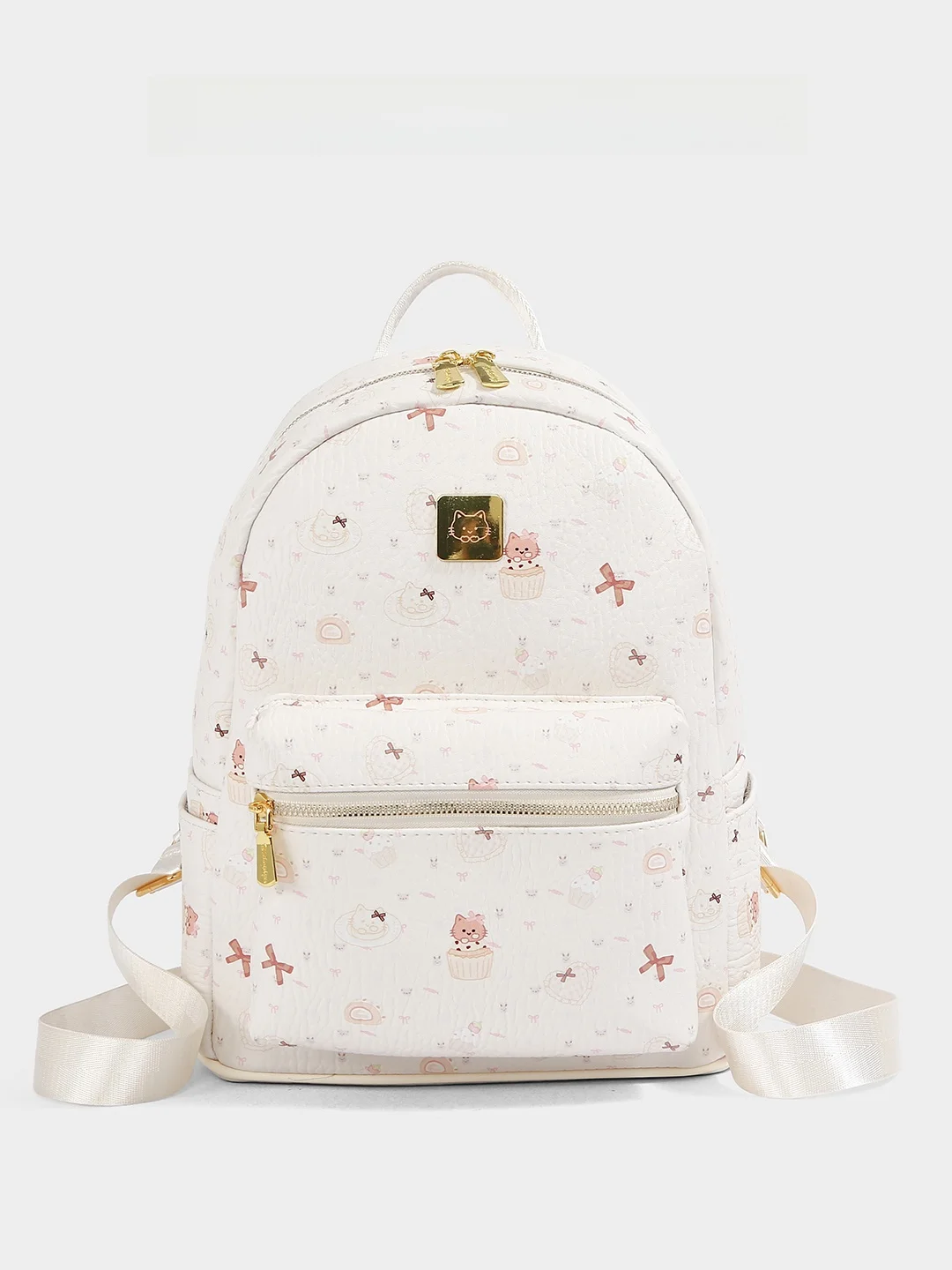 

CharlieKitty Women's Backpack 2026 New Double Shoulder Bag Arch Shape Zipper Closure Daily Use Unisex Youth Bag